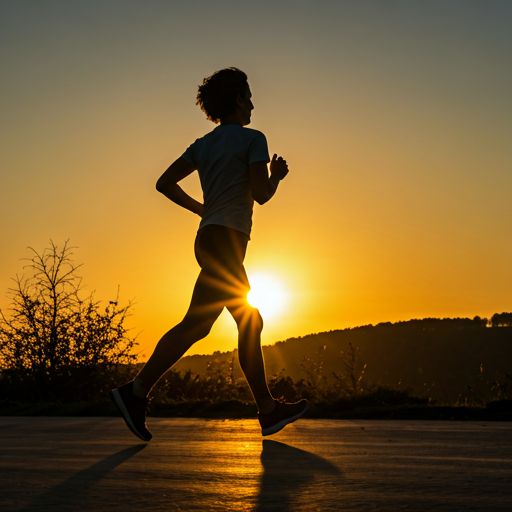 Pessoa correndo ao amanhecer